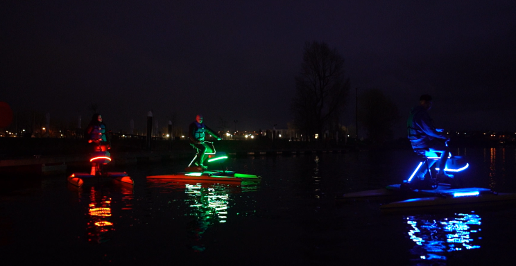 Cycle on Water at Night